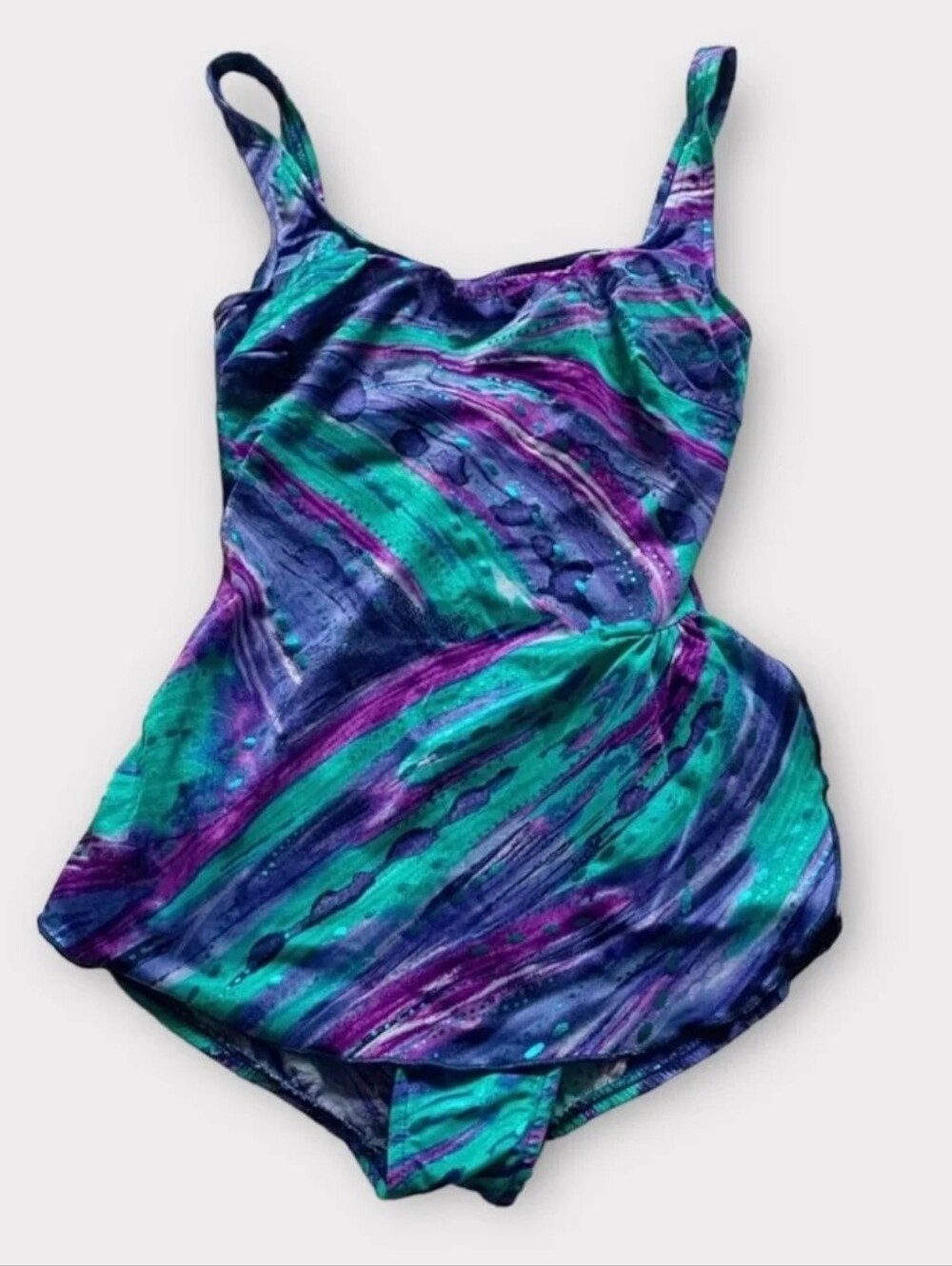 Vintage 90s Bright Abstract Print One Piece Swim